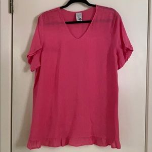 Boutique linen pink blouse size XL